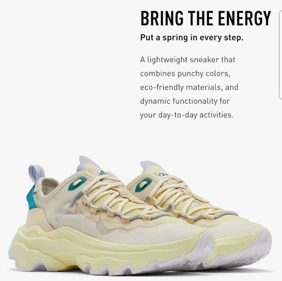 Sorel kinetic breakthru Tech Lace sneaker endive bleached ceramic 7.5 NWT - Picture 2 of 10